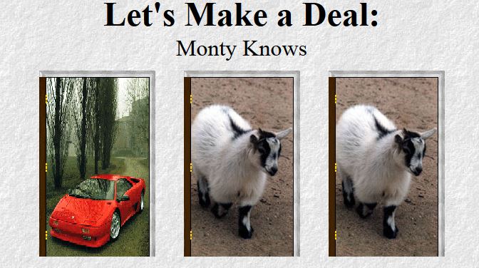 Picture of a car (far left) and two goats.